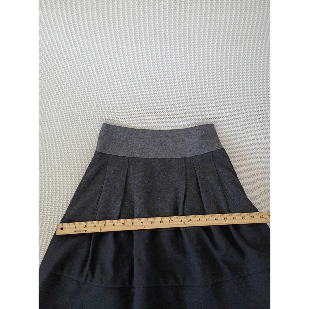 Vince Grey Black Colorblock Wool Blend Pleated Mini Skirt Pockets Sz 6/S $368‎